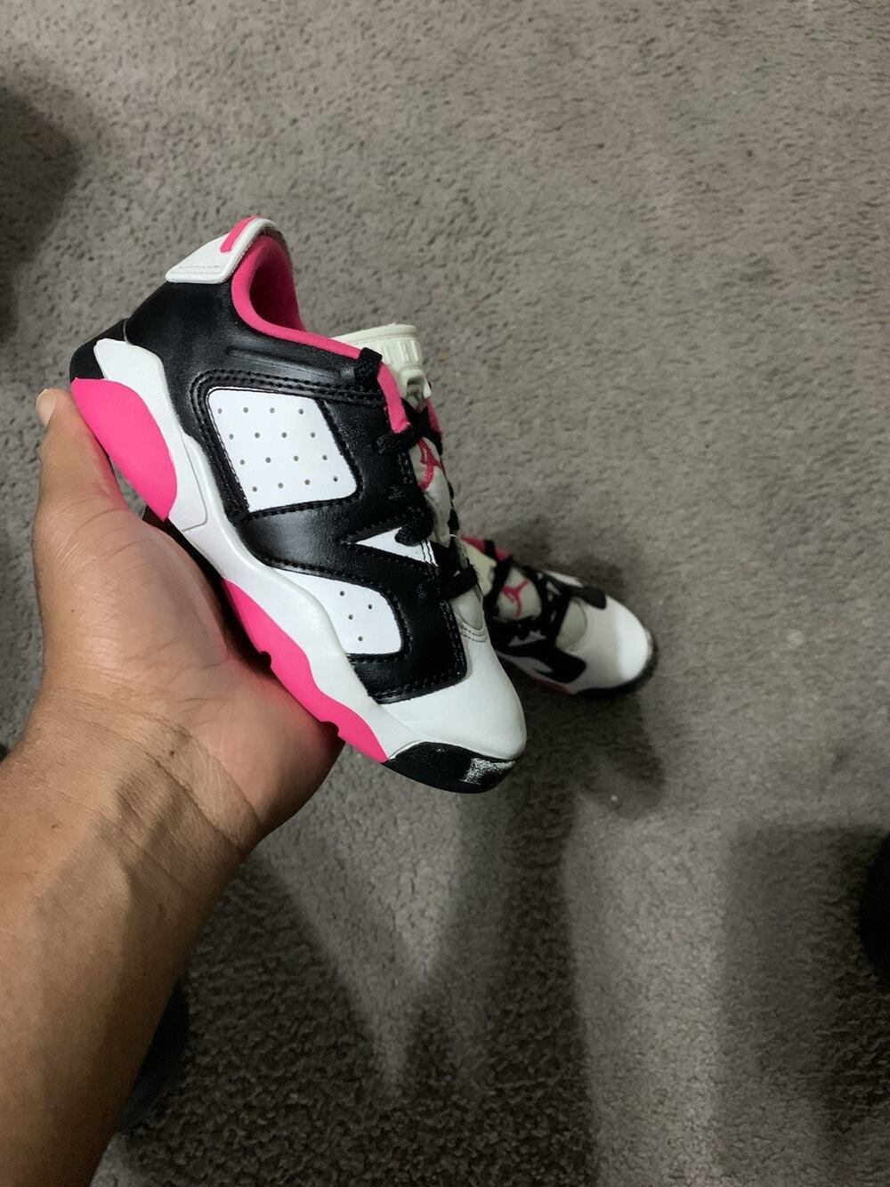 Size 11c- Nike Jordan 6 Retro Low PS Fierce Pink White Toddlers (DV3528 061)